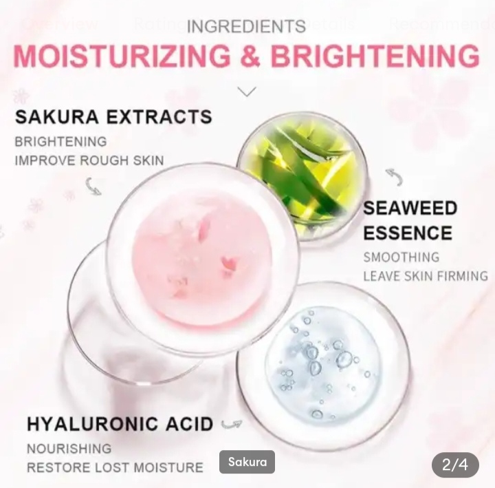 Picture of LAIKOU 5 Pcs/Set Sakura Moisturizing & Repairing Face Sleeping Mask- 3g/Each - 