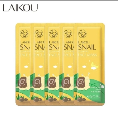 Picture of LAIKOU 5 Pcs/Set Snail Anti-Wrinkle & Firming Sleeping Mask- 3g/Each - 
