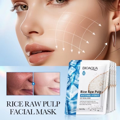 Picture of BIOAQUA Rice Raw Pulp Hydrating Ice Facial Sheet Mask- 25g - 