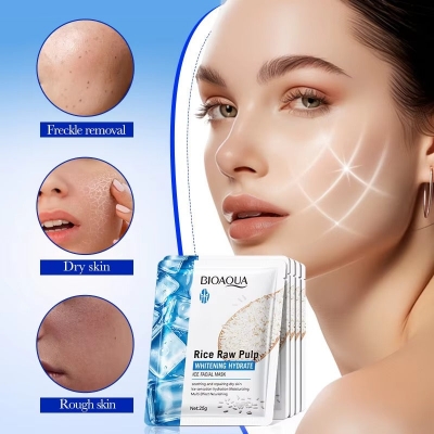 Picture of BIOAQUA Rice Raw Pulp Hydrating Ice Facial Sheet Mask- 25g - 