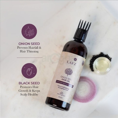 Picture of LAFZ Onion Seed Reduces Hair Fall Essential Hair Oil- 100ml - 