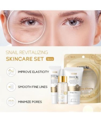 Picture of LAIKOU Snail Revitalizing Sparkling Vaitality Skin Care 3 Pcs Set- 62g - 