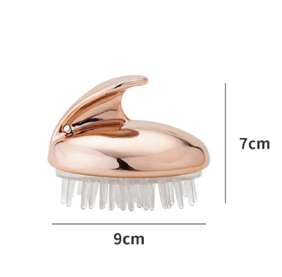 Picture of Soft plastic handle silicone head hair scalp massager cleaning hair brush - 