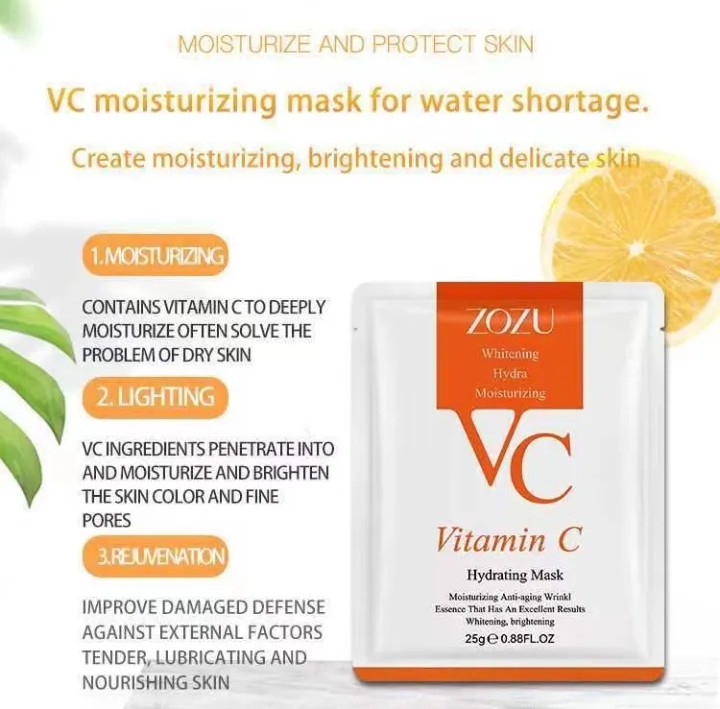 Picture of ZOZU Moisturizing & Hydrating Vitamin C Face Sheet Mask- 25ml - 