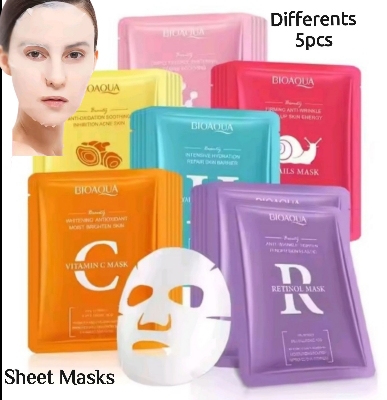 Picture of BIOAQUA Anti-Aging, Moisturizing Smooth Skin Skin Care Face Sheet Masks- 6 Pcs Combo - 