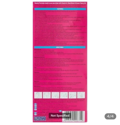 Picture of Beauty Formulas Vitamin E Hair Removal Legs & Body Wax Stripes- 20 Wax Stripes - 