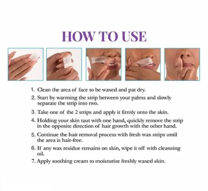 Picture of Beauty Formulas Hair Removal Aloe Vera Wax Stripes- Face & Bikini Line 36 Wax Strips - 