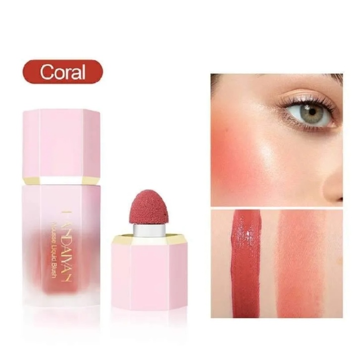 Picture of HANDAIYAN Mousse Liquid Blush with Fine Glitter- #3 Coral - 