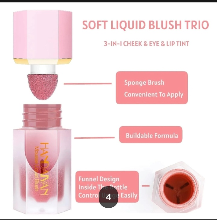 Picture of HANDAIYAN Mousse Liquid Blush with Fine Glitter- #6 Chocolate - 