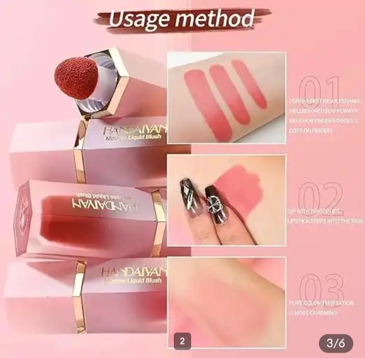 Picture of HANDAIYAN Mousse Liquid Blush with Fine Glitter- #6 Chocolate - 