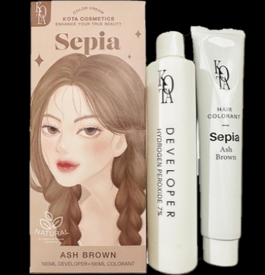 Picture of Kota Cosmetics Hair Color Cream Sepia (Ash Brown)-100ml - 