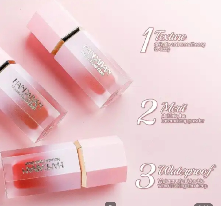 Picture of HANDAIYAN Mousse Liquid Blush with Fine Glitter- #2 Rose - 