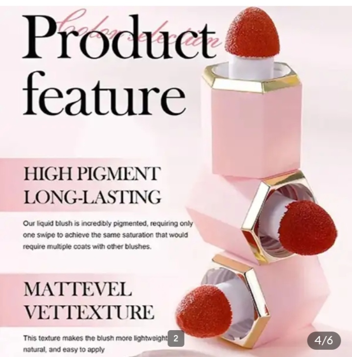 Picture of HANDAIYAN Mousse Liquid Blush with Fine Glitter- #5 - 