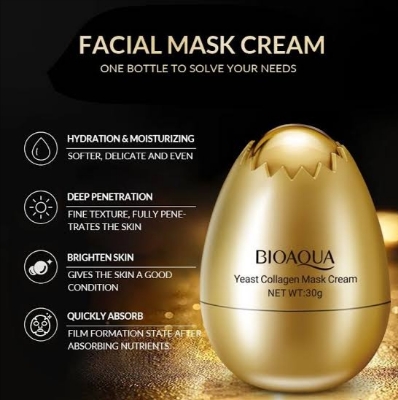 Picture of BIOAQUA Yasi Obser Msk Frost Egg Moisturizing Wash Sleep Egg Msk for Women's Refreshment - Face Mask - 