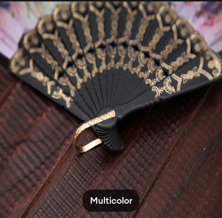 Picture of Folding Fan 1PC Lace Hand Held Folding Fan Dance Party Wedding Decor Fan Chinese Hand Fan - 