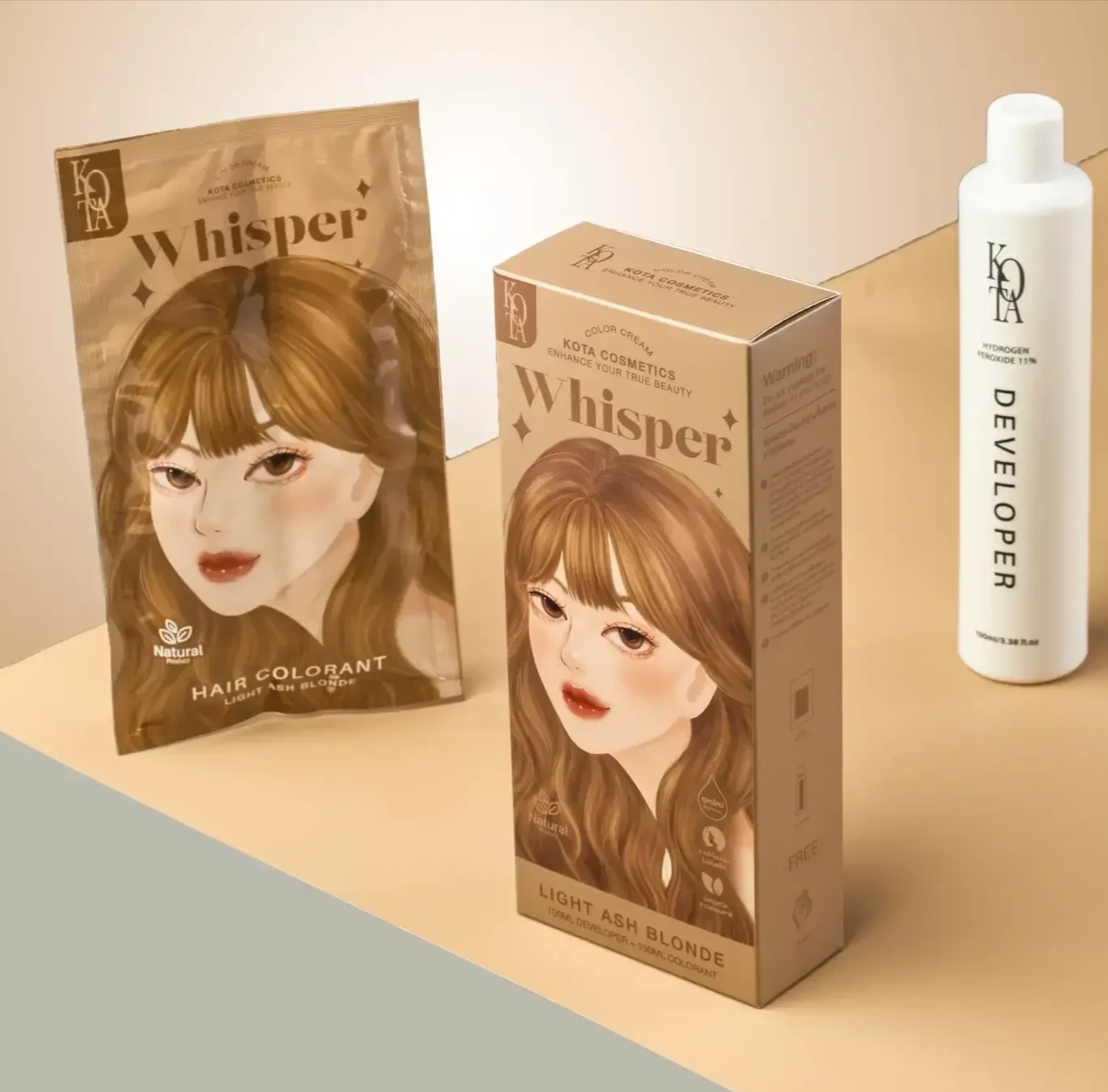 Picture of Kota Cosmetics Hair Color Cream Whisper- Light Ash-100ml - 