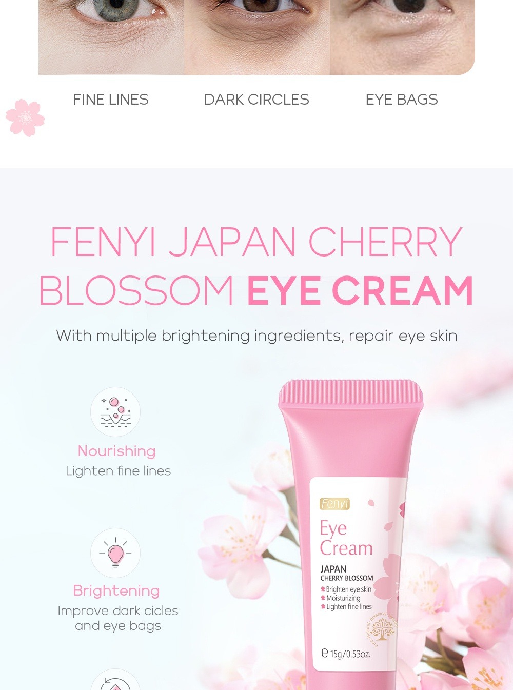 Picture of Fenyi Japan Cherry Blossom Brighten Eye Skin Moisturizing Eye Cream- 15g - 