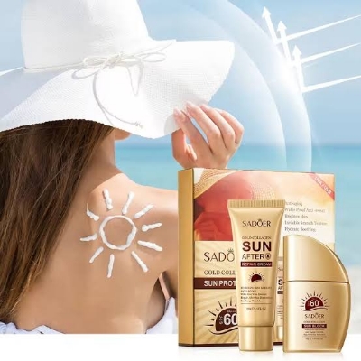 Picture of SADOER Gold Collagen Sun Protection & After Sun Repair Cream Kit- 2 Pcs/Set - 