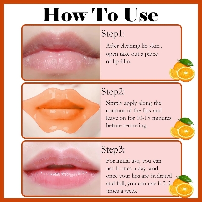 Picture of ZHIDUO Orange Extracted Moisturizing & Reapair Lip Mask- 20 Pcs - 