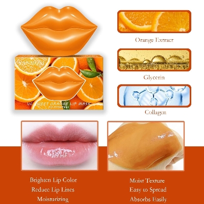 Picture of ZHIDUO Orange Extracted Moisturizing & Reapair Lip Mask- 20 Pcs - 