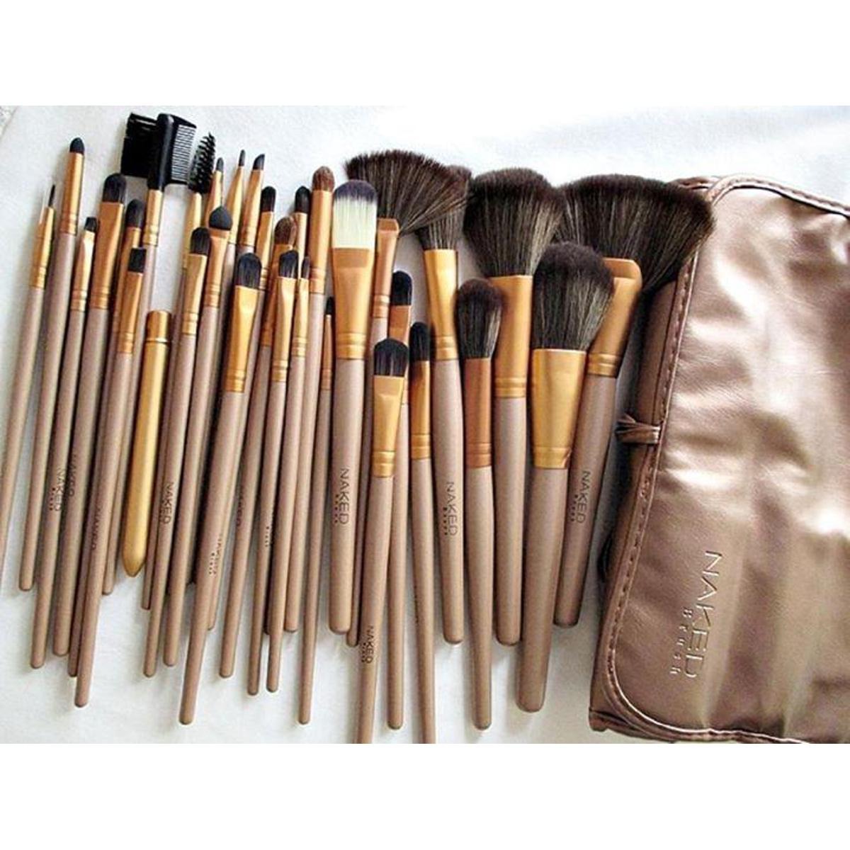 Picture of Naked3 Professional 32 Pcs Golden Colour makeup Brush Set - 