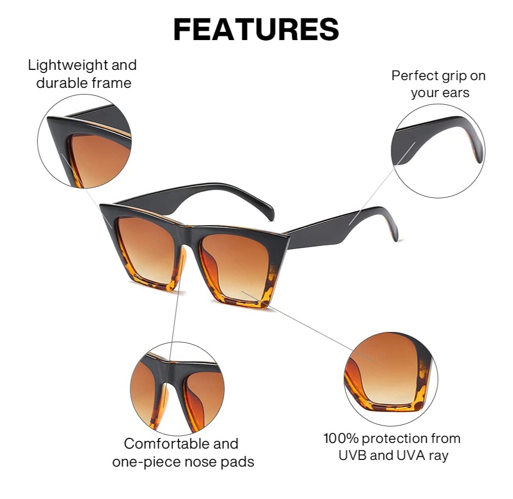 Picture of Flat top

Cat eye Sunglasses Brand Designer Retro Sunglass Man Rectangle Female Goggles Sun Glasses - 