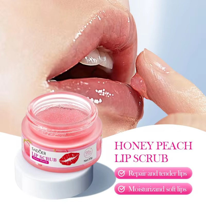 Picture of SADOER Honey Peach Coffee Bean & Avocado Lip Scrub- 20g - 