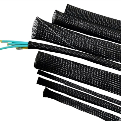 Picture of 3 Feet Black Nylon Mesh Pet Wire Sleeving Spiral Wrapping Expandable Insulated heat proof Braid Tight  Cable Sleeve - 