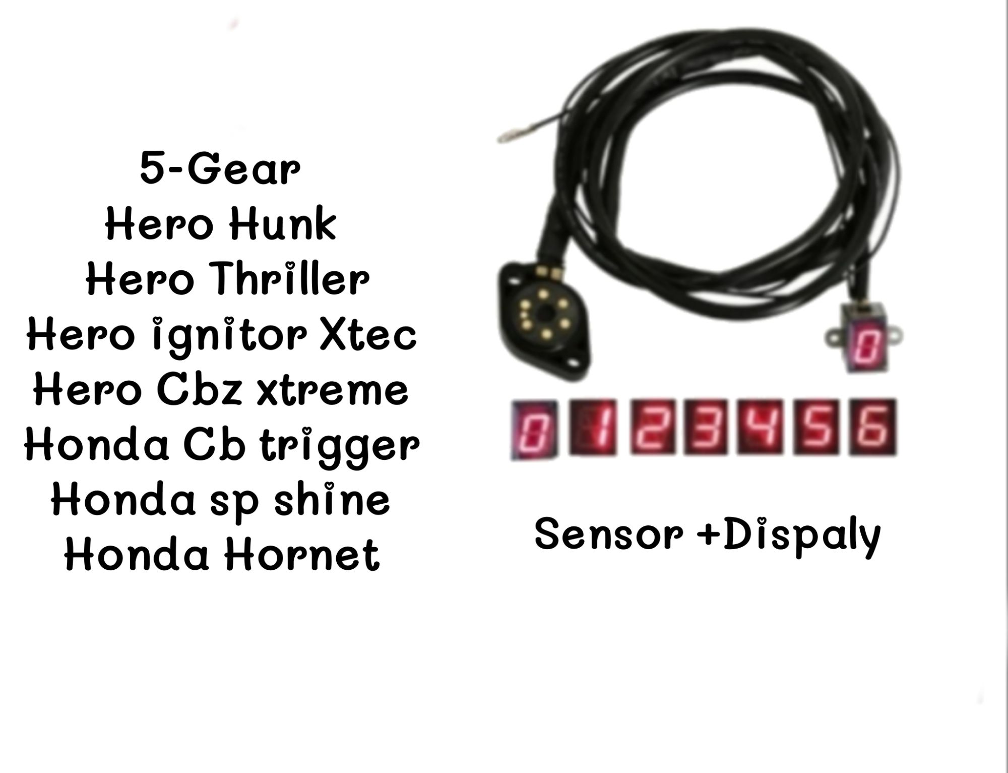 Picture of Hero  Thriller Motorcycle Gear shift level_position  sensor and display_gear Indicator Display and Sensor For Motorcycles bike_Digital Gear Show Display and Sensor Motorcycle gea Shift Lever Sensor_Motorcycle gear number show display and sensor-Full set - 