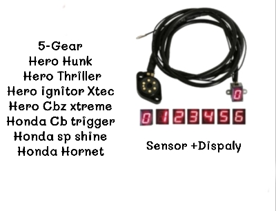 Picture of Hero  Thriller Motorcycle Gear shift level_position  sensor and display_gear Indicator Display and Sensor For Motorcycles bike_Digital Gear Show Display and Sensor Motorcycle gea Shift Lever Sensor_Motorcycle gear number show display and sensor-Full set - 