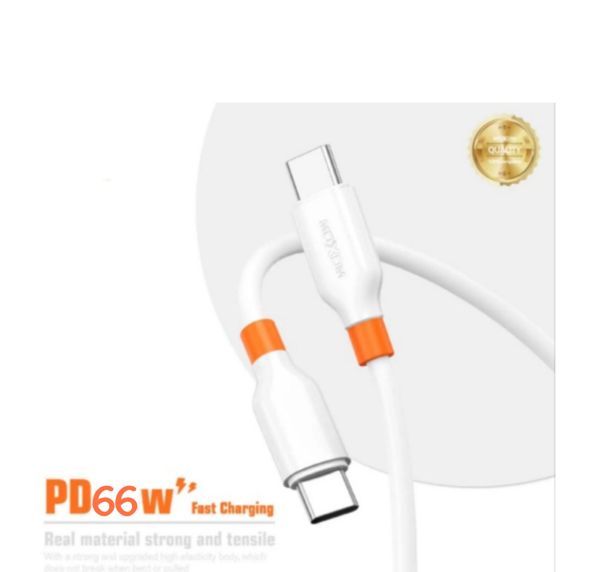 Picture of PD Cable C To C -JNUOBI X-66w Type C to C 30W orginal PD Cable  Type C To C Cable Type C To Type C Fast Charging Cable Support 6A White - 