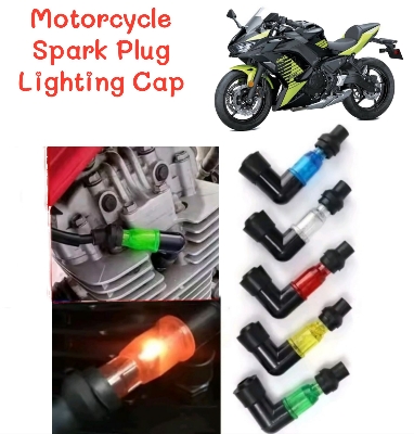 Picture of Motorcycle Ignition Spark Plug Cap Universal Flash Spark Plug High Pressure Cap Elbow Shaped Motorcycle Modification Accessories