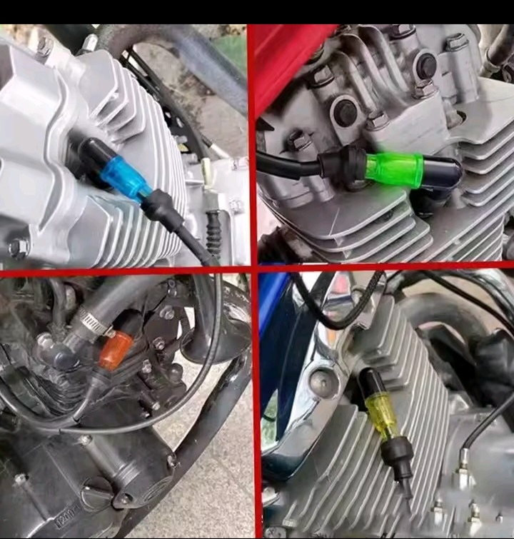 Picture of Motorcycle Ignition Spark Plug Cap Universal Flash Spark Plug High Pressure Cap Elbow Shaped Motorcycle Modification Accessories