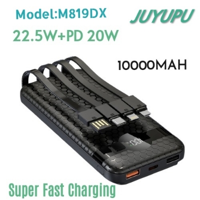 Picture of JUYUPU_M819DX  22.5W+PD Super Fast Charging 10000mAh  Power Bank Compact Portable Fast Charging External Battery Charger 10000 mAh Powerbank  100% Authentic_Orginal_powerbank_fastcharging