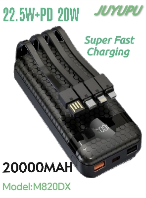 Picture of JUYUPU_M820DX  22.5W+PD Super Fast Charging 20000mAh  Power Bank Compact Portable Fast Charging External Battery Charger 20000 mAh Powerbank  100% Authentic_Orginal_powerbank_fastcharging