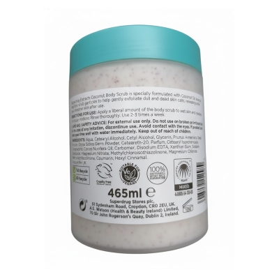 Picture of Superdrug Extracts Body Care Coconut Body Scrub Exfoliating For Smoother Skin 465ml