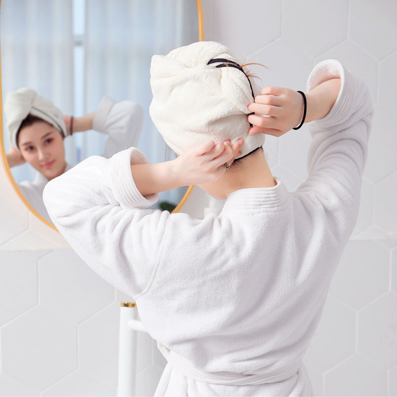 Picture of Magic Hair Wrap Bath Salon Towels Fast Drying Absorbent Cap For Women And Girls - White