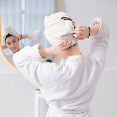 Picture of Magic Hair Wrap Bath Salon Towels Fast Drying Absorbent Cap For Women And Girls - White