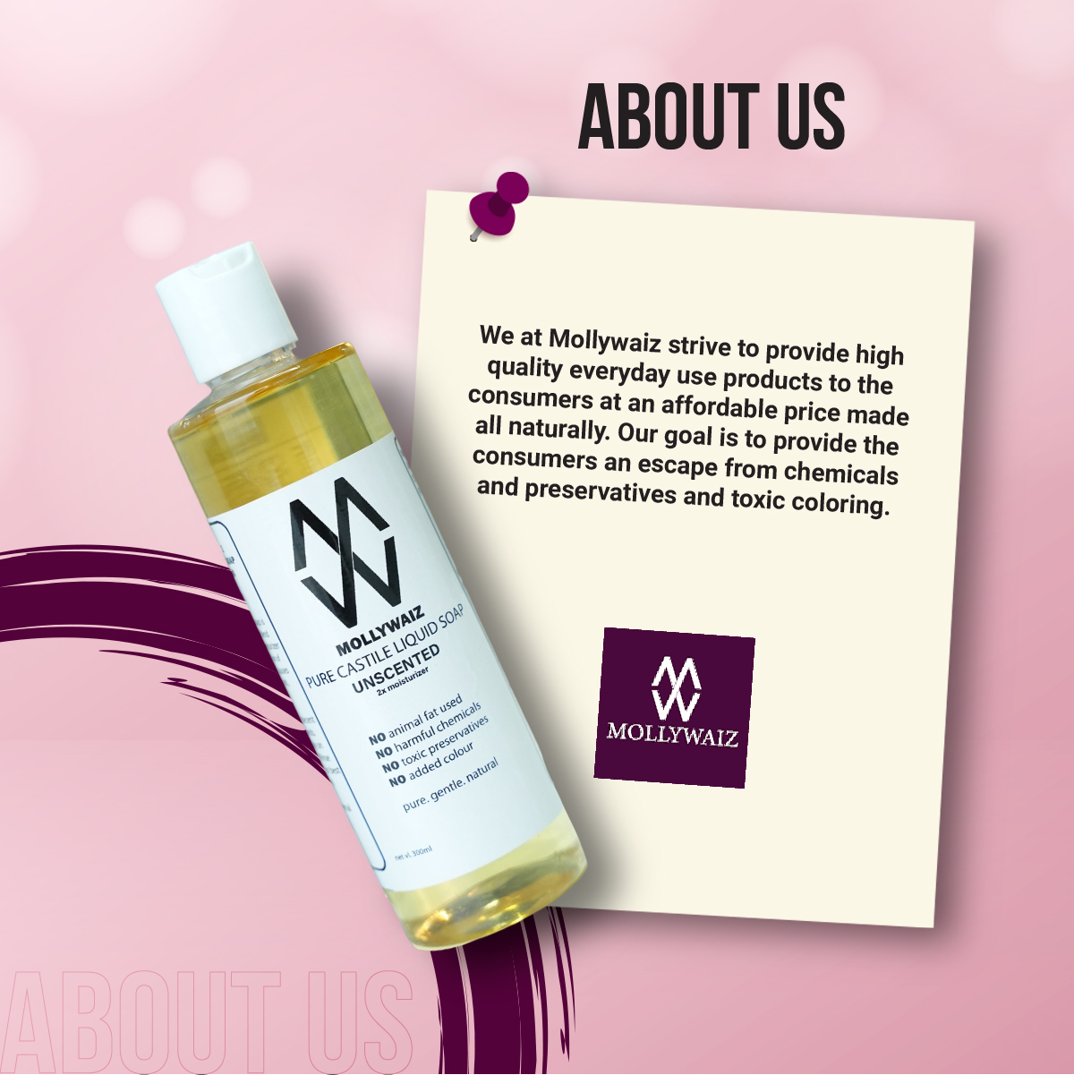 Picture of Body Wash and Face Wash Pure Castile Liquid Soap UNSCENTED 300ML