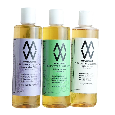 Picture of Mollywaiz Pure Castile Liquid Soap BUNDLE PACK Body Wash and Face Wash (300X3=900ML)
