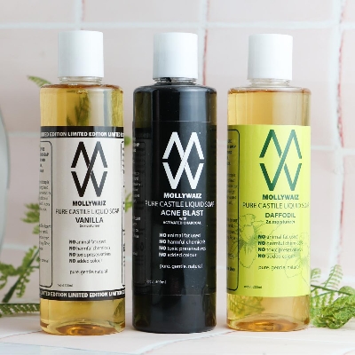 Picture of Mollywaiz Pure Castile Liquid Soap Morning-Day-Night BUNDLE (300x3=900ML)