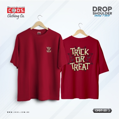 Picture of Premium Quality DTF Printed 100% Cotton Drop Shoulder T-Shirt for Men and Women / Trendy Look with This Versatile Tee Red