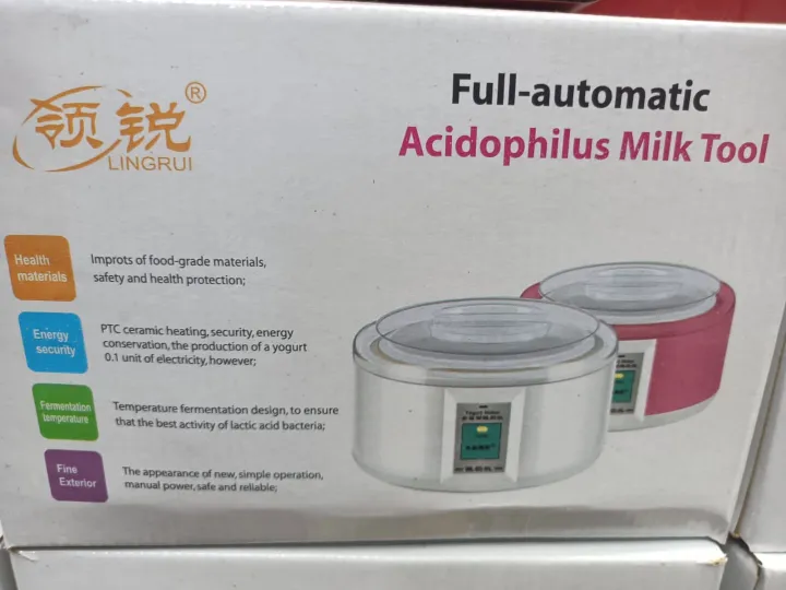 Picture of (Doi) Yogurt Maker-Automatic Stainless Steel - ABS + PP - 220-240V - 15W - 1L Capacity - On/Off Switch - Light Indicator - 7-9 Hours Preparation Time (Pink)