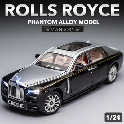 Picture of 1:24 Rolls Royce Phantom Diecast Alloy Car – 6-Door Open Luxury Model with Sound & Light – Metal Simulation Toy Vehicle for Gift