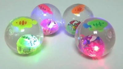 Picture of 2 pcs LED Flashing Luminous Rubber Bouncing Ball