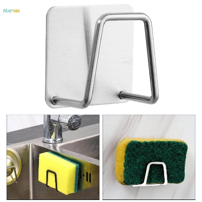 Picture of 2pcs Kitchen Storage Rack Holder Sink Bathroom Shelf Soap Sponge HolderLow (Silver)