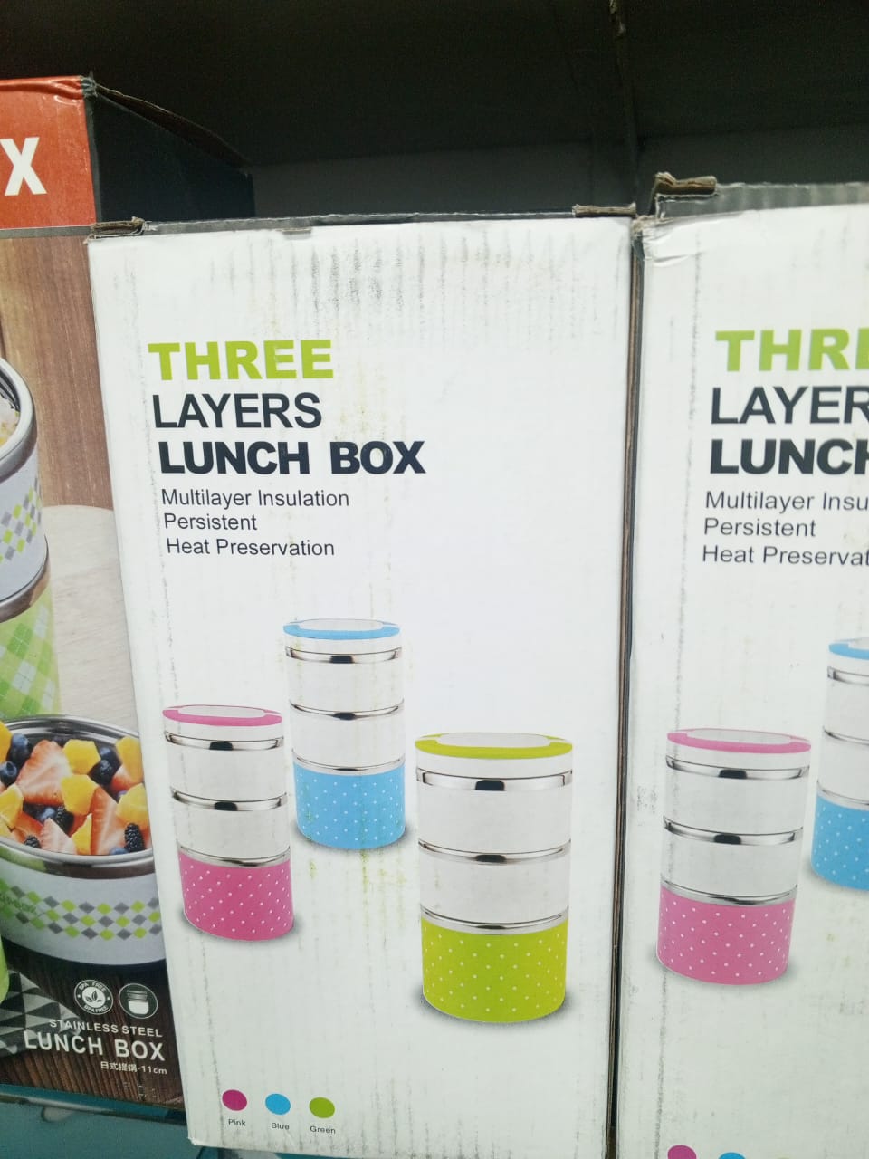 Picture of 3 Layer Hotpot Lunch Box Stainless Steel Tiffin Box SS Lunch Box