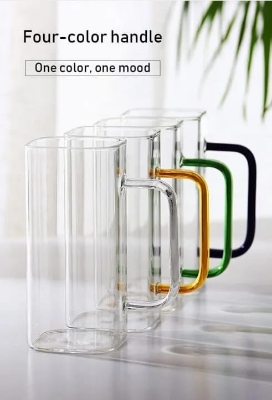 Picture of 400ml Glass Cup With Lid and Straw Transparent Bubble Tea Cup Juice Glass Beer Can Milk Mocha Cups Breakfast Mug Drinkware
