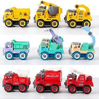 Picture of 4pcs Construction Toy Engineering Car Fire truck Screw Build and Take Apart Great for Kids Boys