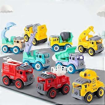 Picture of 4pcs Construction Toy Engineering Car Fire truck Screw Build and Take Apart Great for Kids Boys